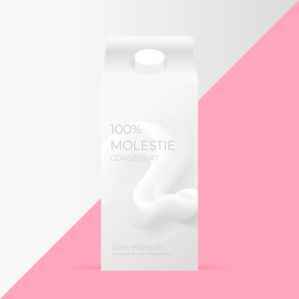 乳制品或果汁的纸箱包装模板图片下载