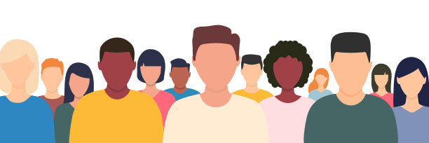 多文化的年轻人聚集在一起。人类画像收藏。图片下载