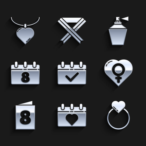 设置日历与8月结婚戒指女性图片下载