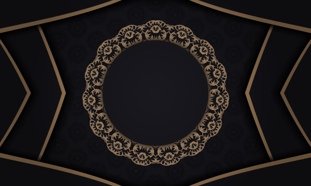 黑色旗帜与复古棕色装饰和地方为您的文本图片下载