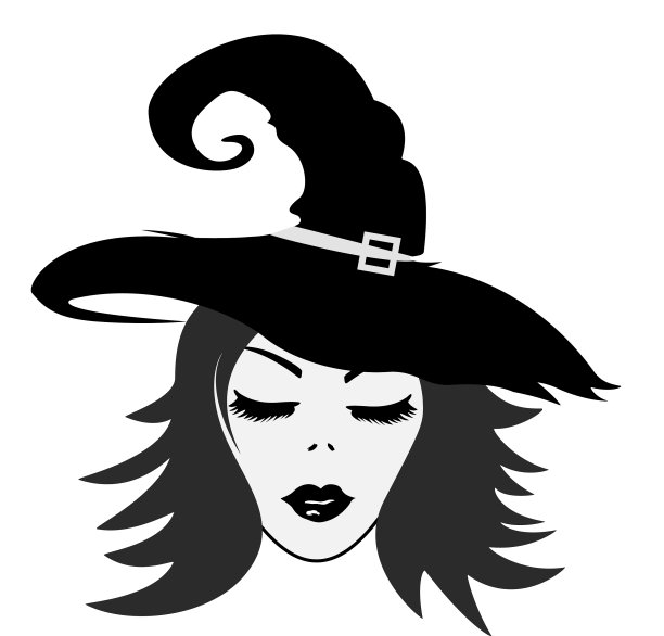 美丽的女巫戴着复古的帽子孤立的脸图片下载