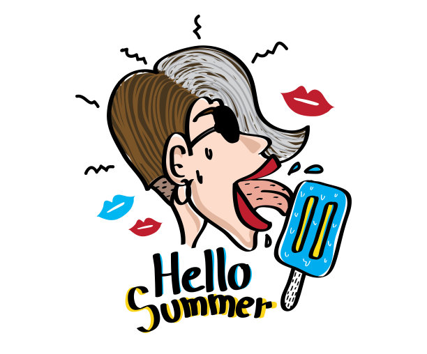 短发女人在舔冰淇淋图片下载