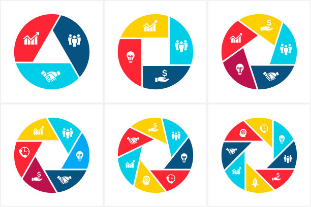 圆形元素的信息图形模板图片下载