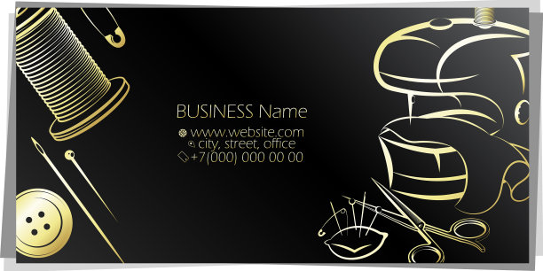 缝制和切割黄金名片图片下载