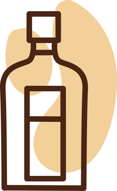 白色背景上的空威士忌酒瓶图标图片下载