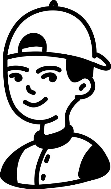 白色背景上有帽子图标的男孩图片下载