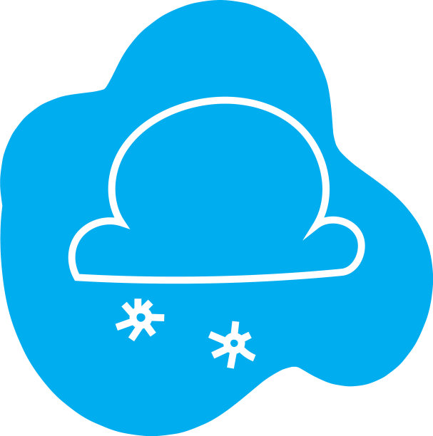 白色背景上的雪云图标图片下载