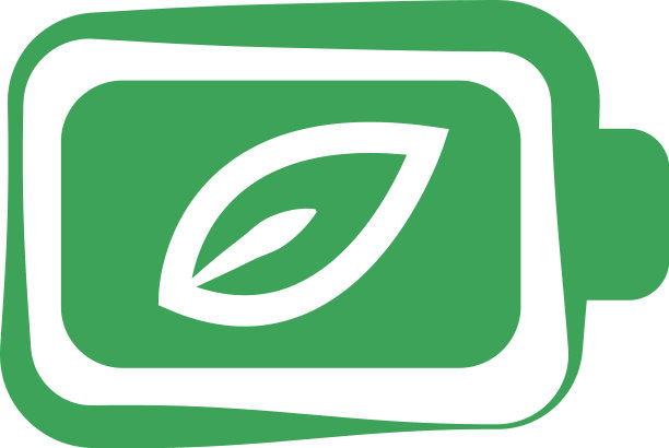 白色背景上的生态充电图标图片下载