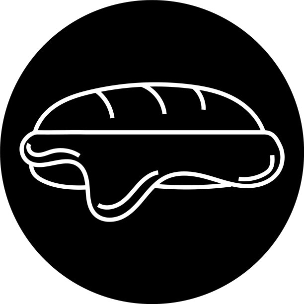 白色背景上的小三明治图标图片下载