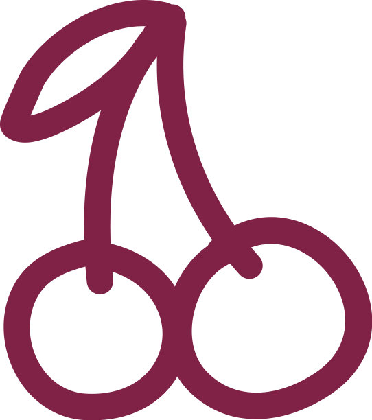 红色樱桃图标在白色的背景图片下载