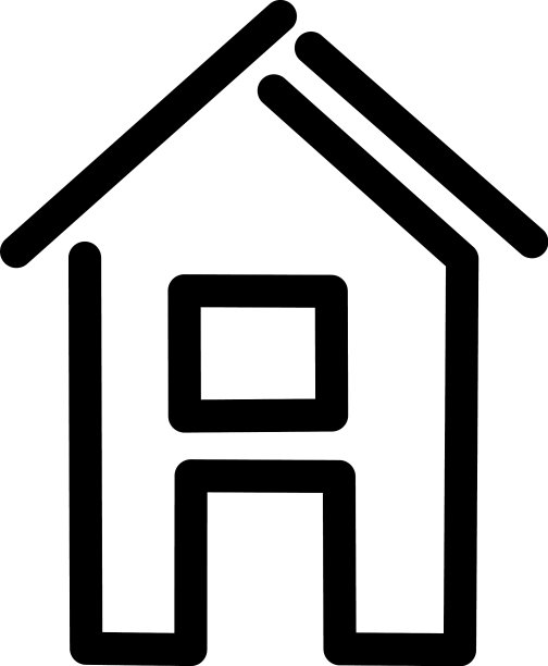 房子有一个窗户上面的门图标在白色图片下载