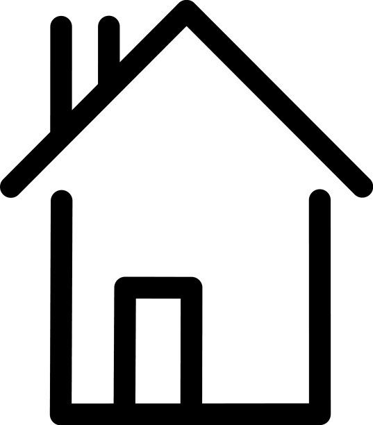白色背景上的小门房屋图标图片下载