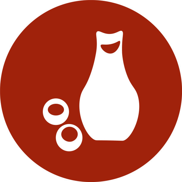 白色背景上的日本清酒图标图片下载