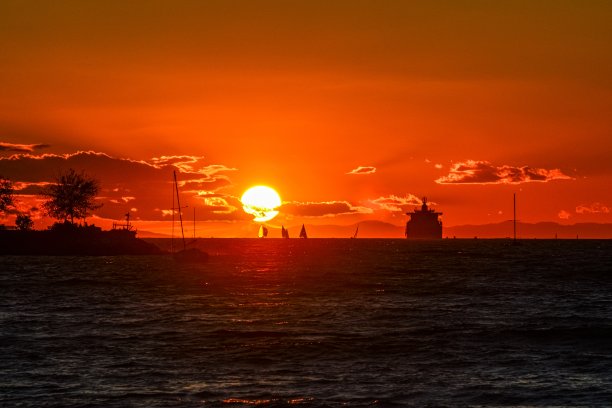 日落时,温哥华。图片下载