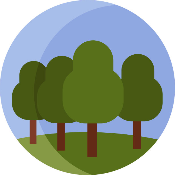 白色背景上的森林景观图标图片下载