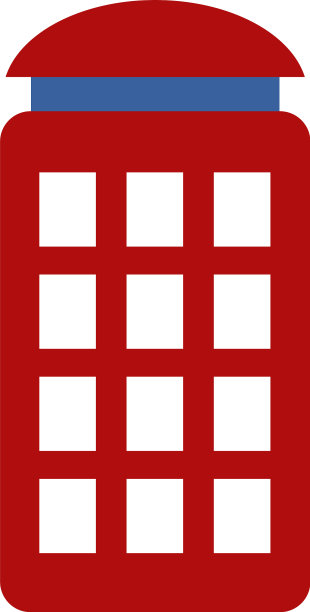 白色背景上的红色电话亭图标图片下载