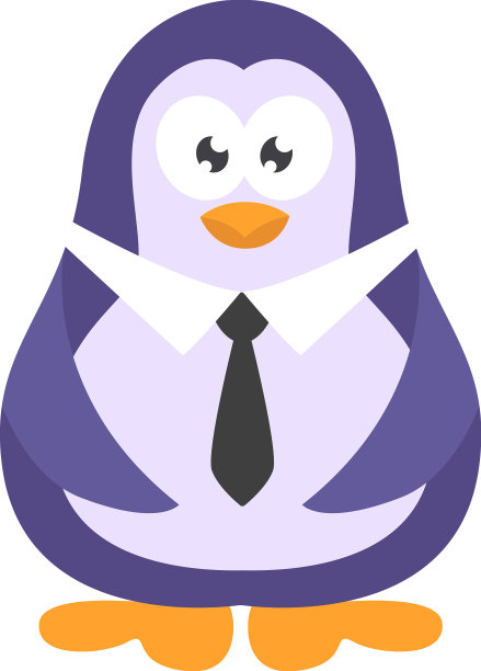 商人企鹅图标在白色的背景图片下载