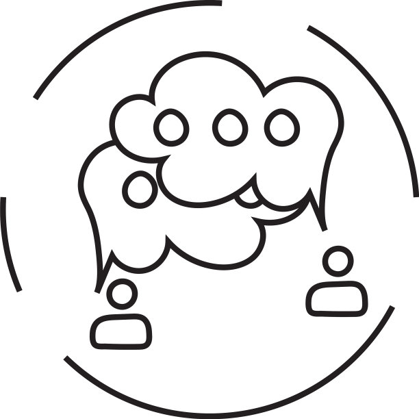 白色背景上的两人对话图标图片下载
