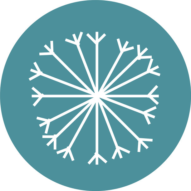 白色简单的雪花图标在白色的背景图片下载