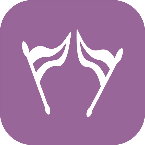 运动旗帜图标在白色的背景图片下载