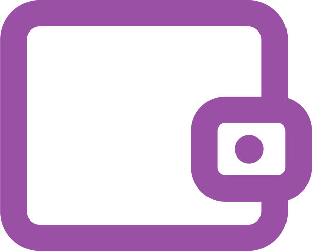 紫色钱包图标在白色背景图片下载