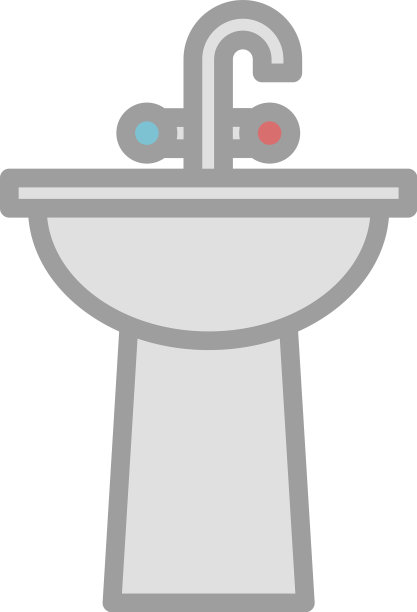 白色背景下的灰色浴室水槽图片下载