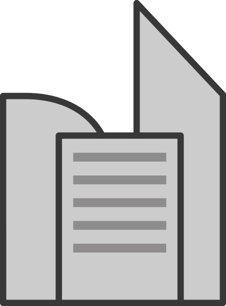 白色背景下的现代灰色建筑图片下载