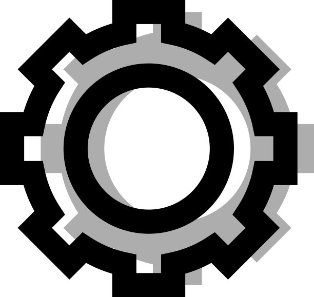 白色背景下的灰色齿轮图片下载