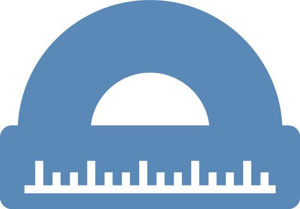 白色背景上的蓝色标尺图片下载