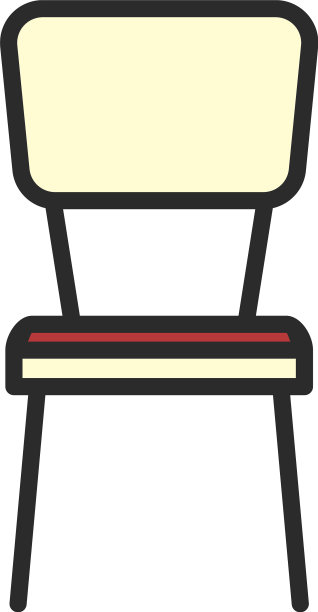 白色背景上的白色厨房椅子图片下载