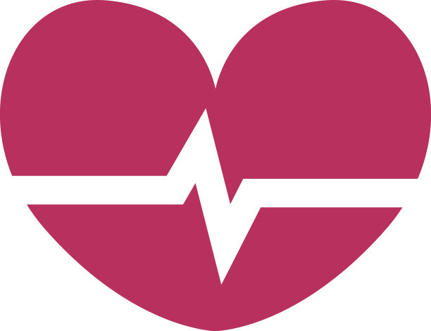 白色背景下的粉色心跳图片下载