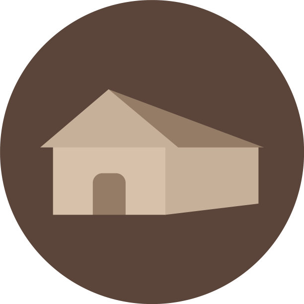 白色背景下的棕色长房子图片下载