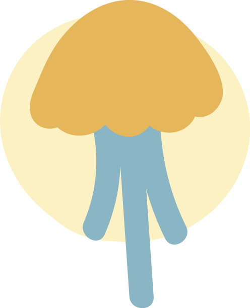 白色背景上的橙色水母图片下载