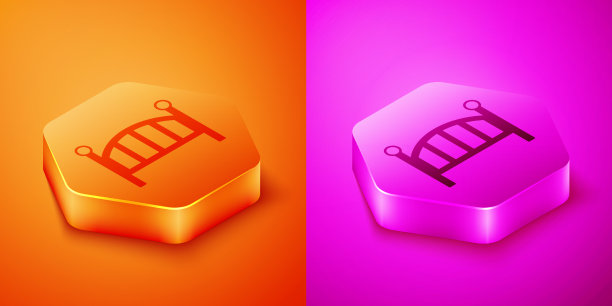 等距婴儿床摇篮床图标孤立图片下载