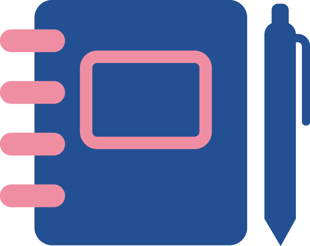 白色背景上的蓝色笔记本图片下载