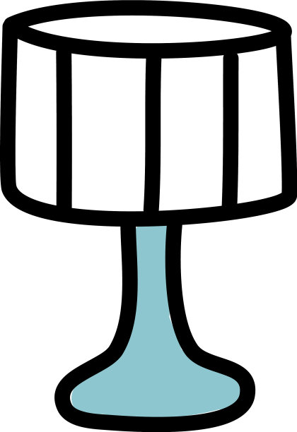 白色背景上的蓝色房间灯图片下载