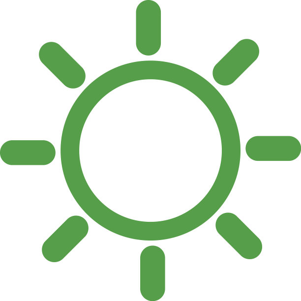 白色背景上的绿色太阳图片下载