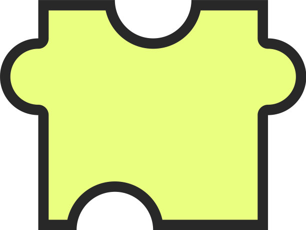 白色背景上的黄色神秘拼图图片下载