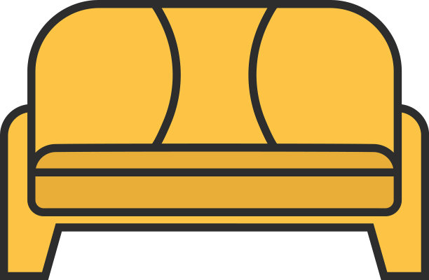 白色背景上的现代沙发图片下载