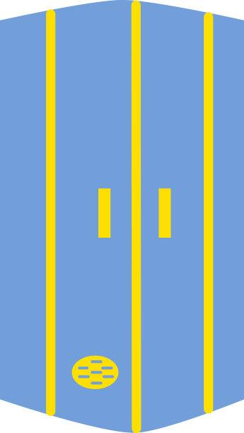 蓝色封闭淋浴在白色的背景图片下载