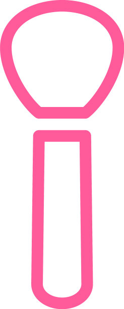 粉色的化妆刷在白色的背景上图片下载