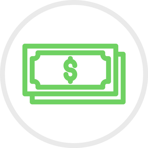 白色背景上的绿色美钞图片下载