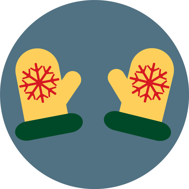 白色背景上的黄色冬季手套图片下载