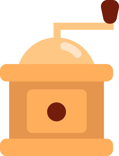 白色背景下的金色咖啡研磨机图片下载