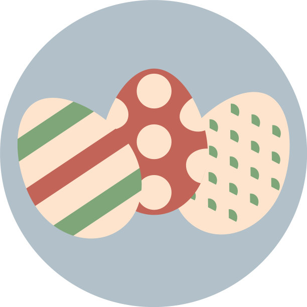 白色背景上的三个装饰复活节彩蛋图片下载