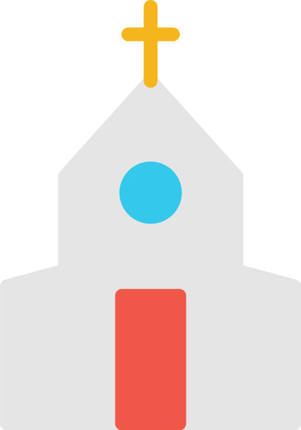 白色背景上的白色教堂图片下载