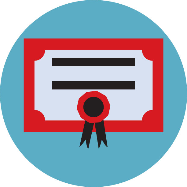 白色背景上的红色证书图片下载