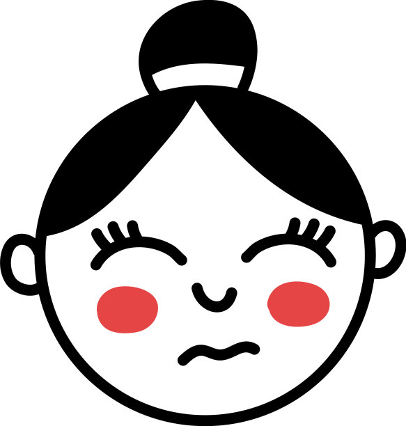 红脸蛋，发髻的女孩图片下载