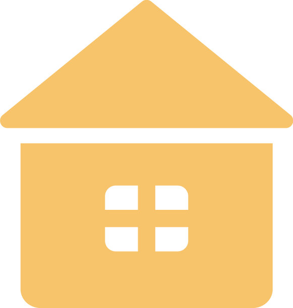 白色背景下的黄房子图片下载