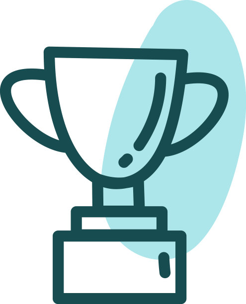 白色背景下的金色奖杯图片下载